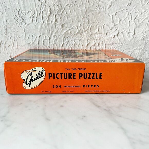 Vintage 1950s Two Friends Cowboy & Horse 304 Piece Guild Jigsaw Puzzle-Complete - Picture 7 of 9